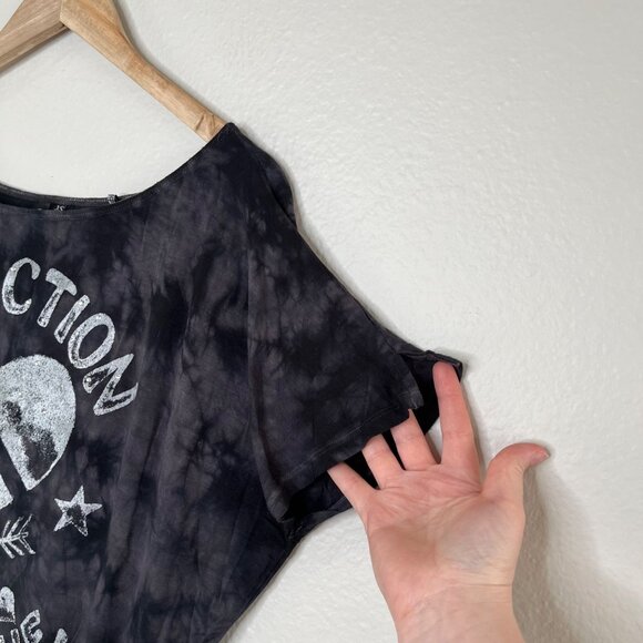 Affliction Black Premium Grunge Free Love Black Tie-Dye Tunic T-Shirt Dress XS - Picture 5 of 8